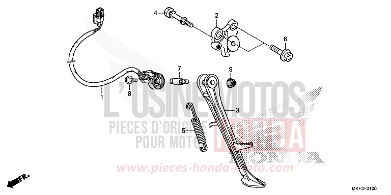 BEQUILLE de CBR1000RR SP SP1 SP2 GRAND PRIX RED (R380X) 2018